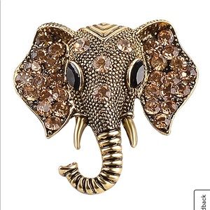 Elephant Rhinestones Brooch